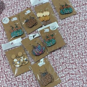 Colorful Pumpkin Earrings Set